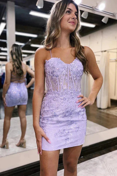 Sweetheart Neck Backless Mermaid Light Blue/Lilac Lace Prom Dresses, Light Blue/Lilac Lace Homecoming Dresses, Mermaid Light Blue/Lilac Evening Dresses