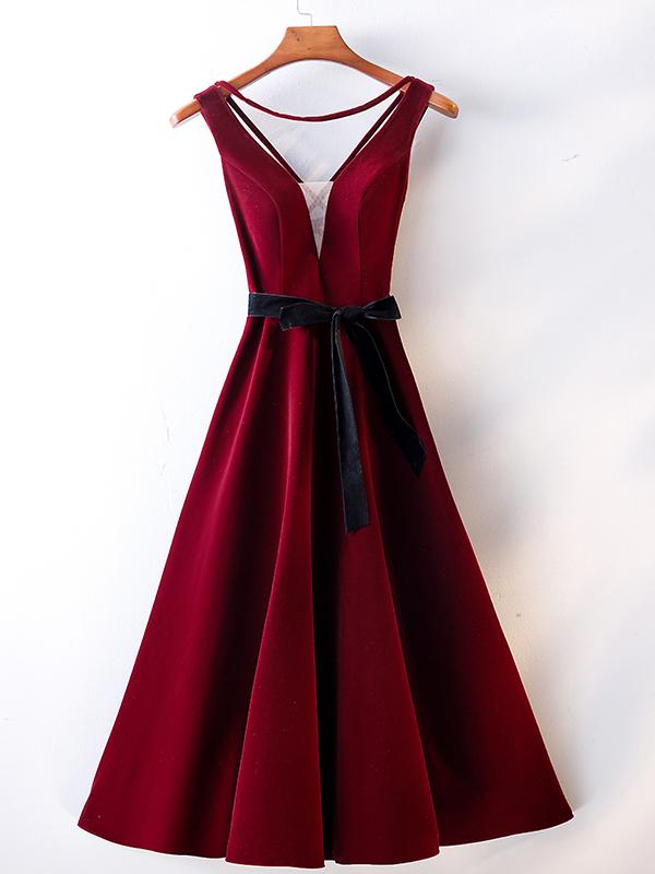 A Line V Neck Short Burgundy Prom Dresses, Wine Red Short Formal Gradu Eip Collection A Line V Neck Short Burgundy Prom Dresses, Wine Red Short Formal Gradu Eip Collection