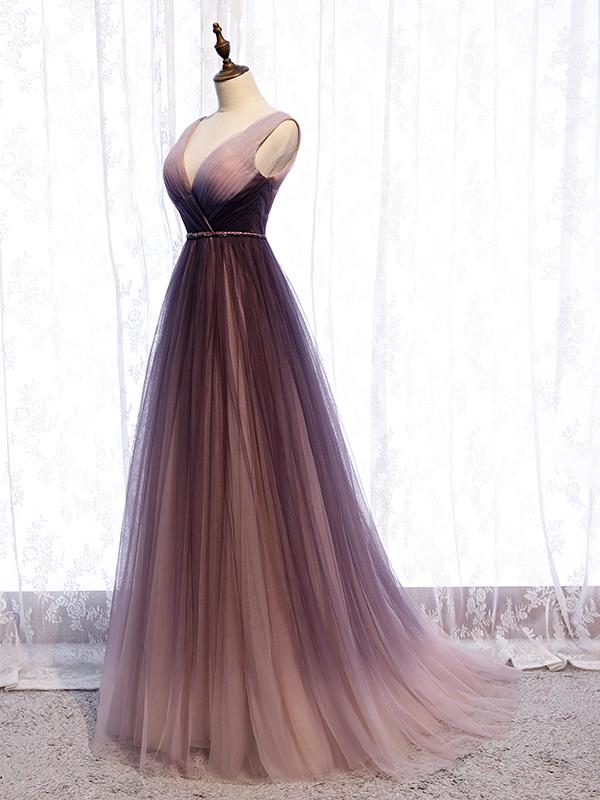 Purple ombre prom dress online