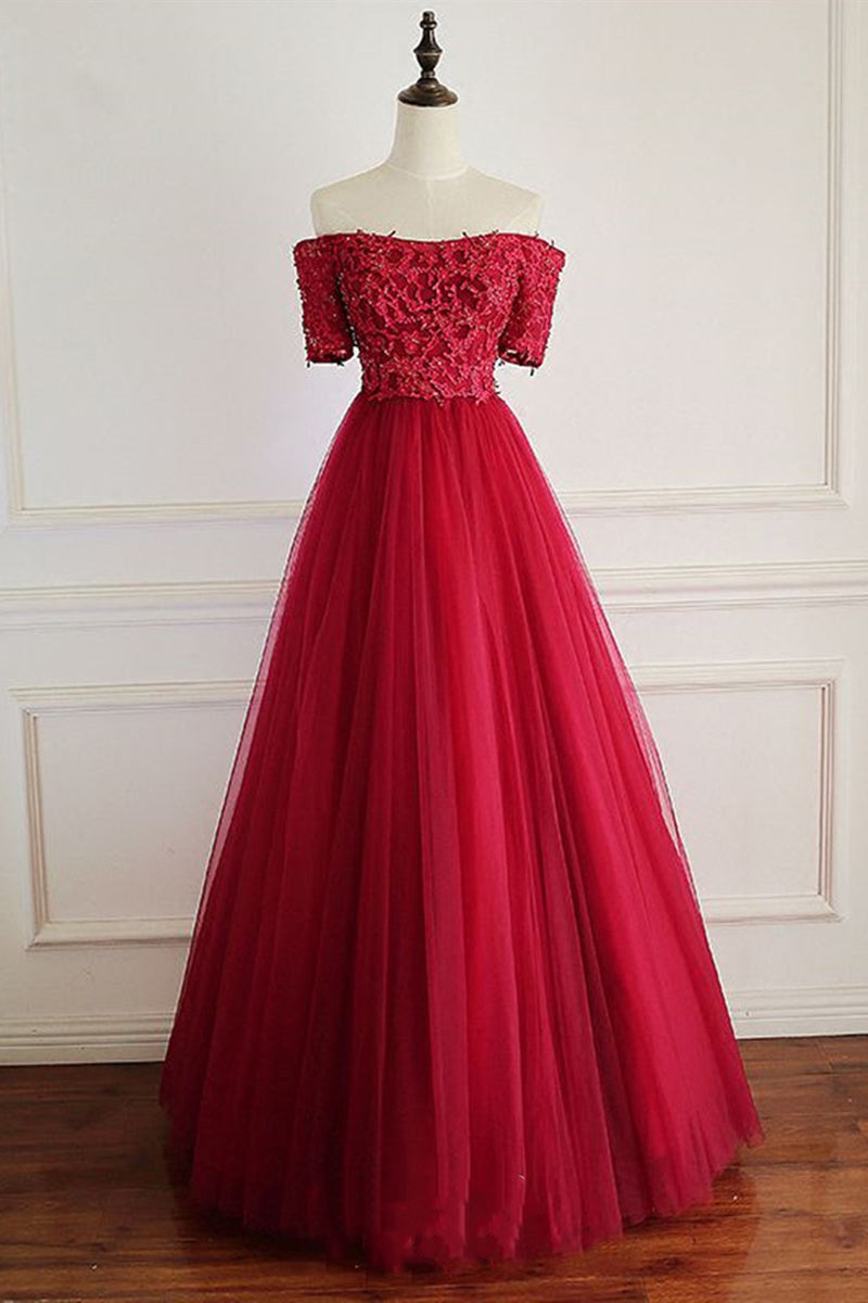 Off Shoulder Burgundy Lace Long Prom Dresses, Burgundy Lace Formal Dre Eip Collection Off Shoulder Burgundy Lace Long Prom Dresses, Burgundy Lace Formal Dre Eip Collection