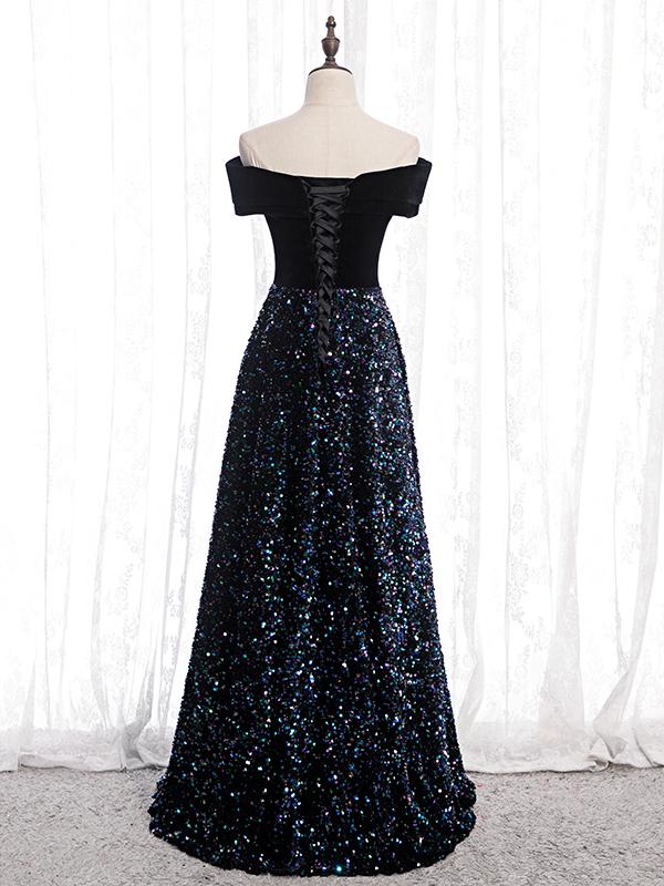 blue dress for baby girl A-line Spaghetti Straps Little Black Dresses Shiny Homecoming Dress Sh –  SELINADRESS