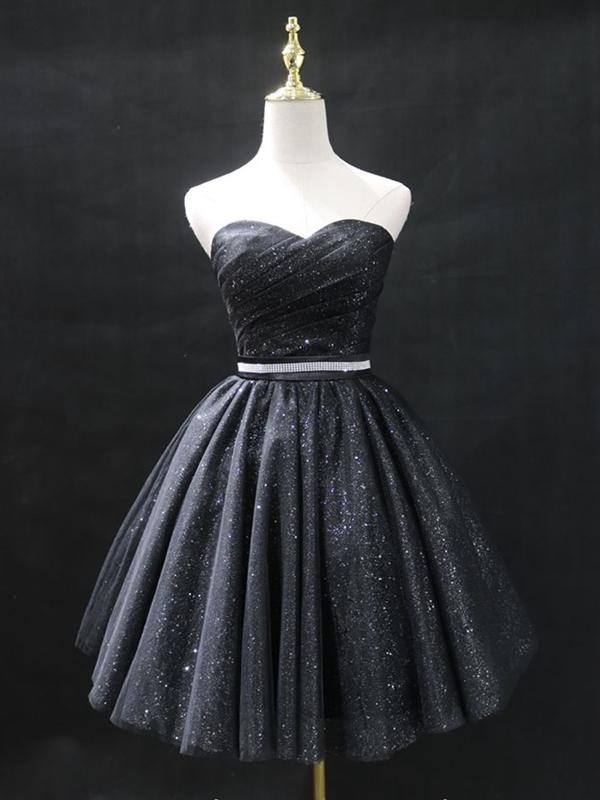 Sweetheart Neck Short Black Prom Dresses, Little Black Formal Evening Eip Collection Sweetheart Neck Short Black Prom Dresses, Little Black Formal Evening Eip Collection
