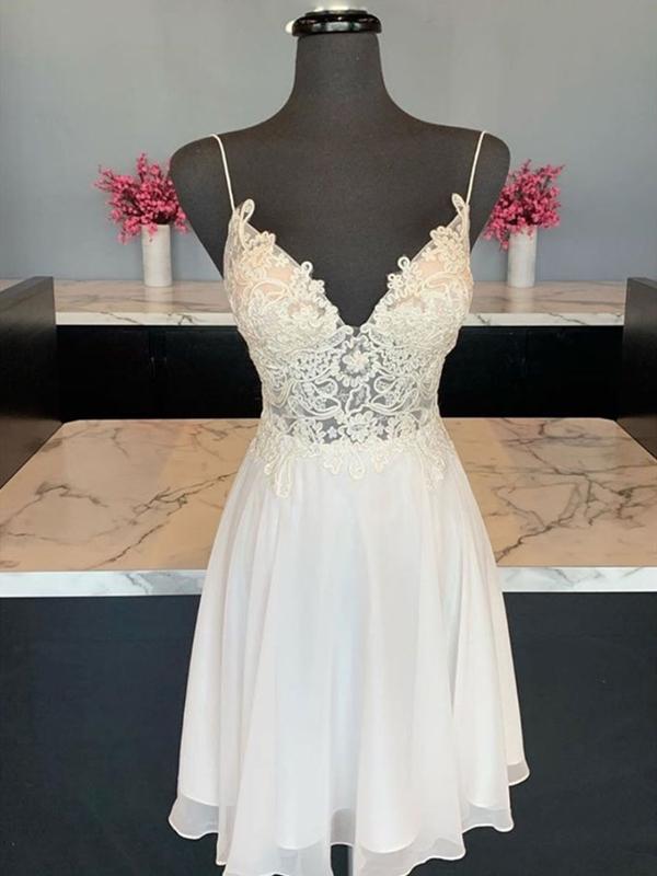 White v neck homecoming dress new arrivals