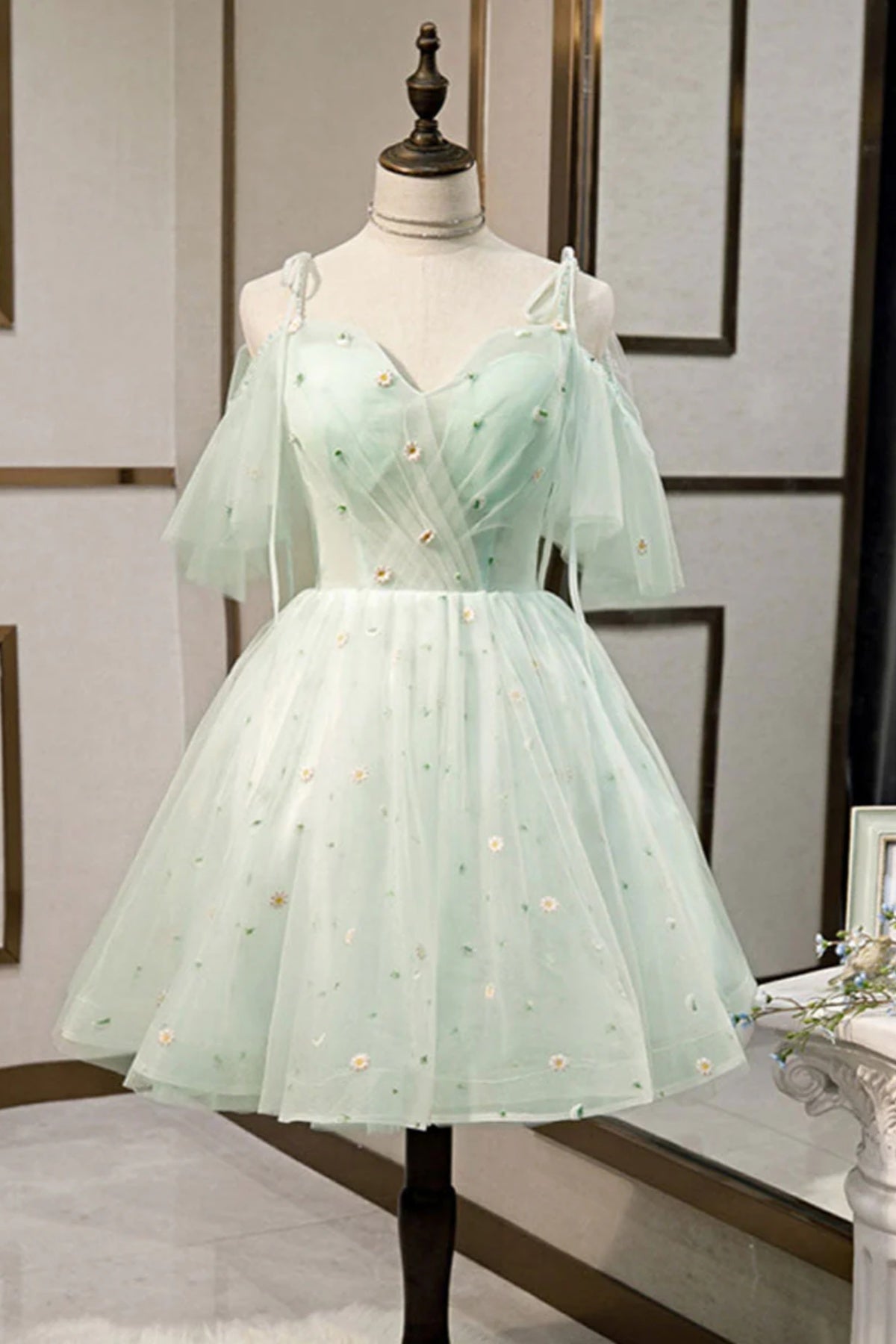 olive green short prom dress Olive Green Short Prom Dresses Stretch Satin Simple A Line Spaghetti Straps Tea Length Prom Dress