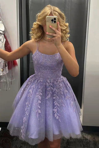 Backless Purple Burgundy Short Lace Prom Dresses, Purple Wind Red Short Lace Formal Homecoming Dresses