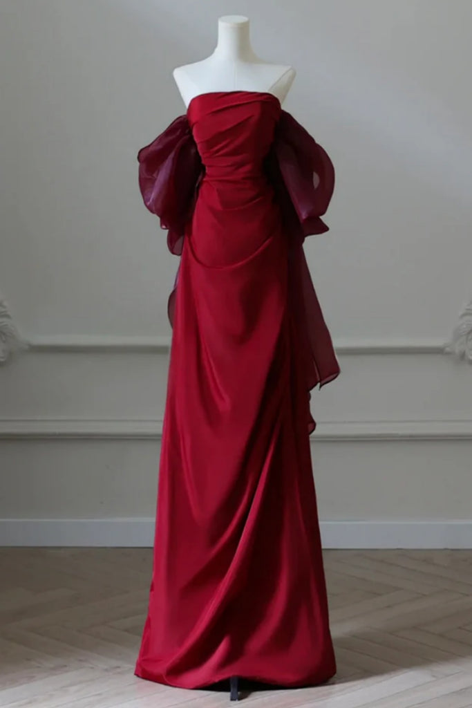Burgundy Satin Long Prom Dresses, Wine Red Long Formal Graduation Dres Eip Collection Burgundy Satin Long Prom Dresses, Wine Red Long Formal Graduation Dres Eip Collection