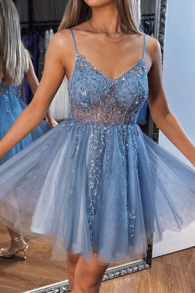 Cute Beaded Gray Tulle Short Prom Dresses, Beaded Gray Homecoming Dres Eip Collection Cute Beaded Gray Tulle Short Prom Dresses, Beaded Gray Homecoming Dres Eip Collection