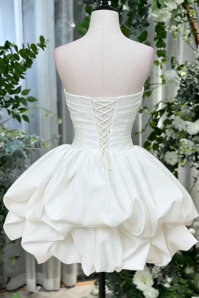 short white grad dresses Cute Strapless Short White Prom Dresses, Short White Formal Graduation –  Eip Collection