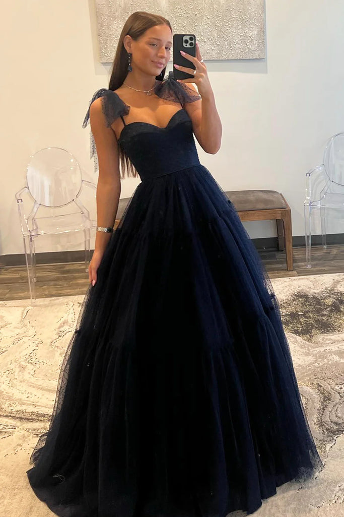 Dark Navy Blue Tulle Long Prom Dresses, Dark Navy Blue Long Tulle Form Eip Collection Dark Navy Blue Tulle Long Prom Dresses, Dark Navy Blue Long Tulle Form Eip Collection