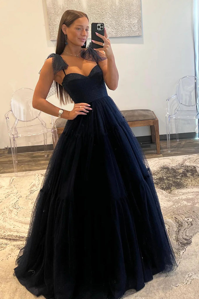 Dark Navy Blue Tulle Long Prom Dresses, Dark Navy Blue Long Tulle Form Eip Collection Dark Navy Blue Tulle Long Prom Dresses, Dark Navy Blue Long Tulle Form Eip Collection