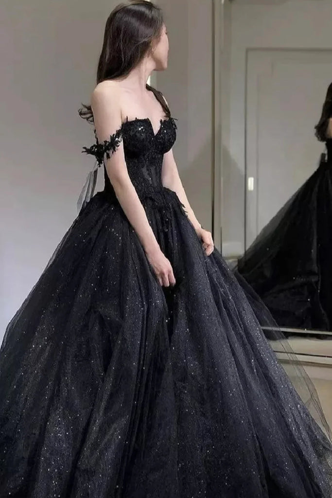 Off the Shoulder Black Lace Prom Dresses, Off Shoulder Black Long Lace Eip Collection Off the Shoulder Black Lace Prom Dresses, Off Shoulder Black Long Lace Eip Collection