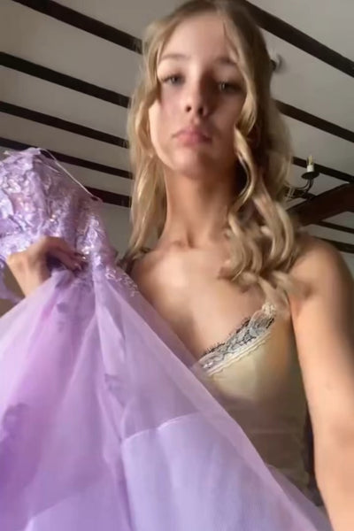 Off the Shoulder Purple Long Lace Prom Dresses, Off Shoulder Purple Long Lace Formal Dresses