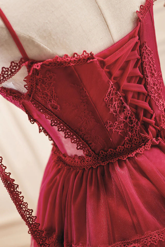 Off the Shoulder Short Burgundy Lace Prom Dresses, Wine Red Short Lace Eip Collection Off the Shoulder Short Burgundy Lace Prom Dresses, Wine Red Short Lace Eip Collection