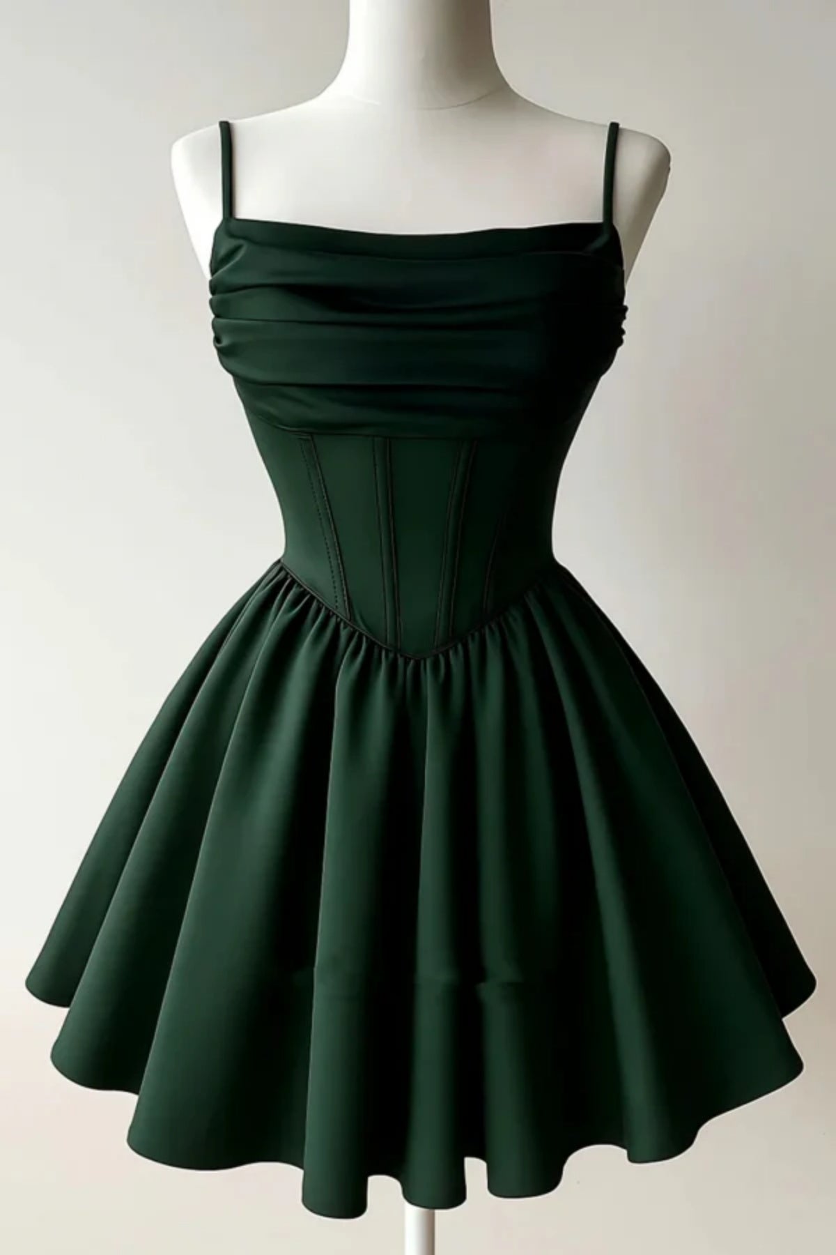 Scoop Neck Short Dark Green Prom Dresses, Short Dark Green Formal Home – Eip Collection