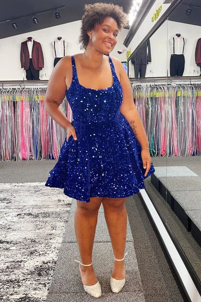 Short Black Blue Lace Sequins Prom Dresses, Short Black Blue Formal Ho Eip Collection Short Black Blue Lace Sequins Prom Dresses, Short Black Blue Formal Ho Eip Collection