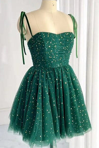 Short Dark Green Prom Dresses, Short Dark Green Formal Homecoming Dresses