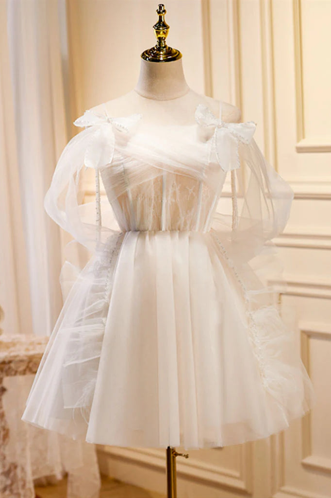 Short Light Champagne Tulle Prom Dresses, Short Light Champagne Formal Eip Collection Short Light Champagne Tulle Prom Dresses, Short Light Champagne Formal Eip Collection