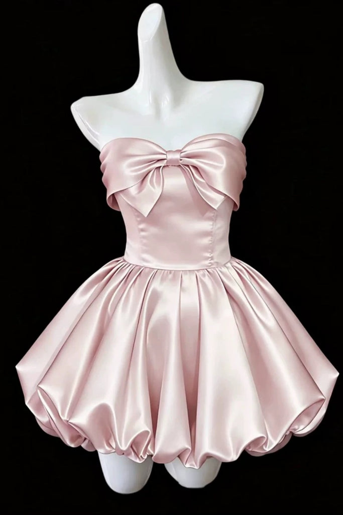 Short Pink Satin Prom Dresses, Short Pink Satin Formal Graduation Dres Eip Collection Short Pink Satin Prom Dresses, Short Pink Satin Formal Graduation Dres Eip Collection