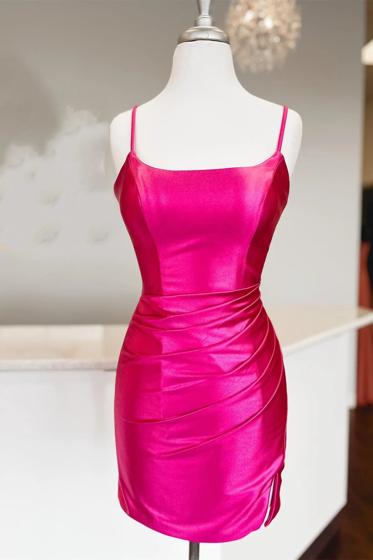 Short Ruched Bodycon Pink Orange Blue Prom Dresses, Short Bodycon Form Eip Collection Short Ruched Bodycon Pink Orange Blue Prom Dresses, Short Bodycon Form Eip Collection