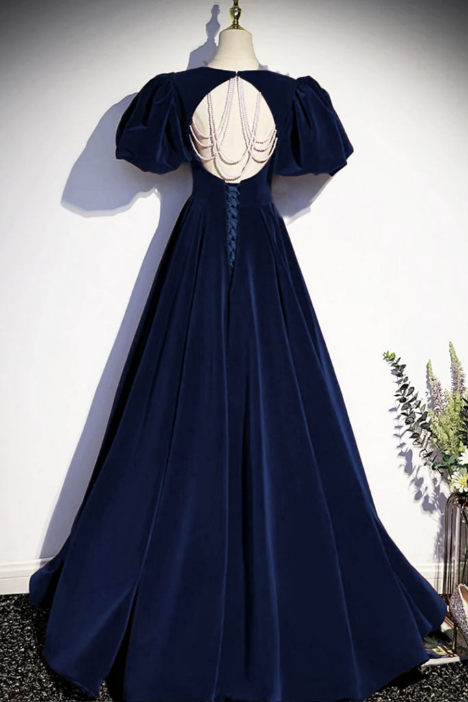 Short Sleeves Dark Navy Blue Long Prom Dresses, Dark Navy Blue Long Fo Eip Collection Short Sleeves Dark Navy Blue Long Prom Dresses, Dark Navy Blue Long Fo Eip Collection