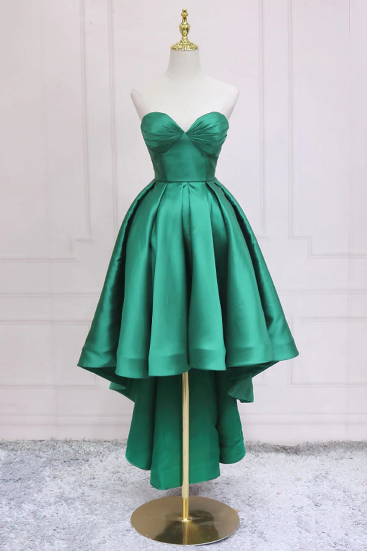 Sweetheart Neck Green High Low Prom Dresses, Green High Low Graduation Eip Collection Sweetheart Neck Green High Low Prom Dresses, Green High Low Graduation Eip Collection