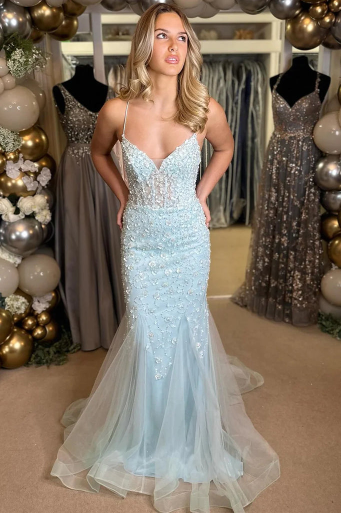mermaid prom dress light blue V Neck Backless Mermaid Light Blue Lace Long Prom Dresses, Mermaid Lig Eip Collection mermaid prom dress light blue V Neck Backless Mermaid Light Blue Lace Long Prom Dresses, Mermaid Lig Eip Collection