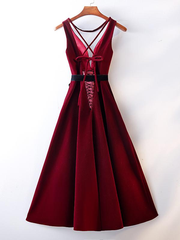A Line V Neck Short Burgundy Prom Dresses, Wine Red Short Formal Gradu – Eip Collection A Line V Neck Short Burgundy Prom Dresses, Wine Red Short Formal Gradu – Eip Collection