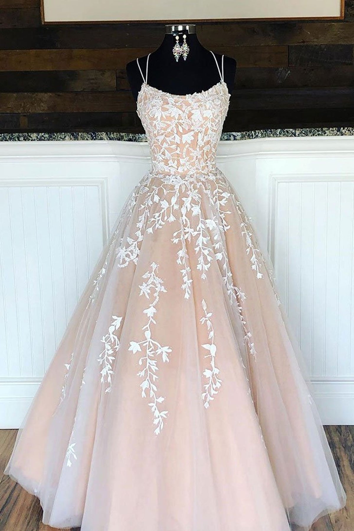 Champagne color long deals formal dresses