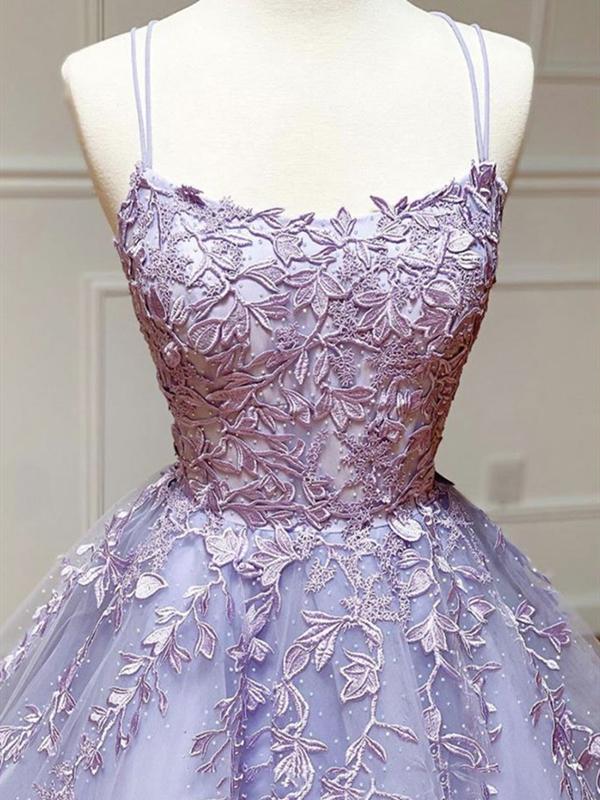 strapless open back dress Backless Purple Lace Prom Dresses, Open Back Purple Lace Formal Evenin –  Eip Collection