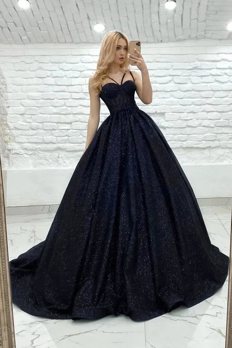 Black Long Prom Dresses, Black Long Formal Evening Dresses, Black Gown