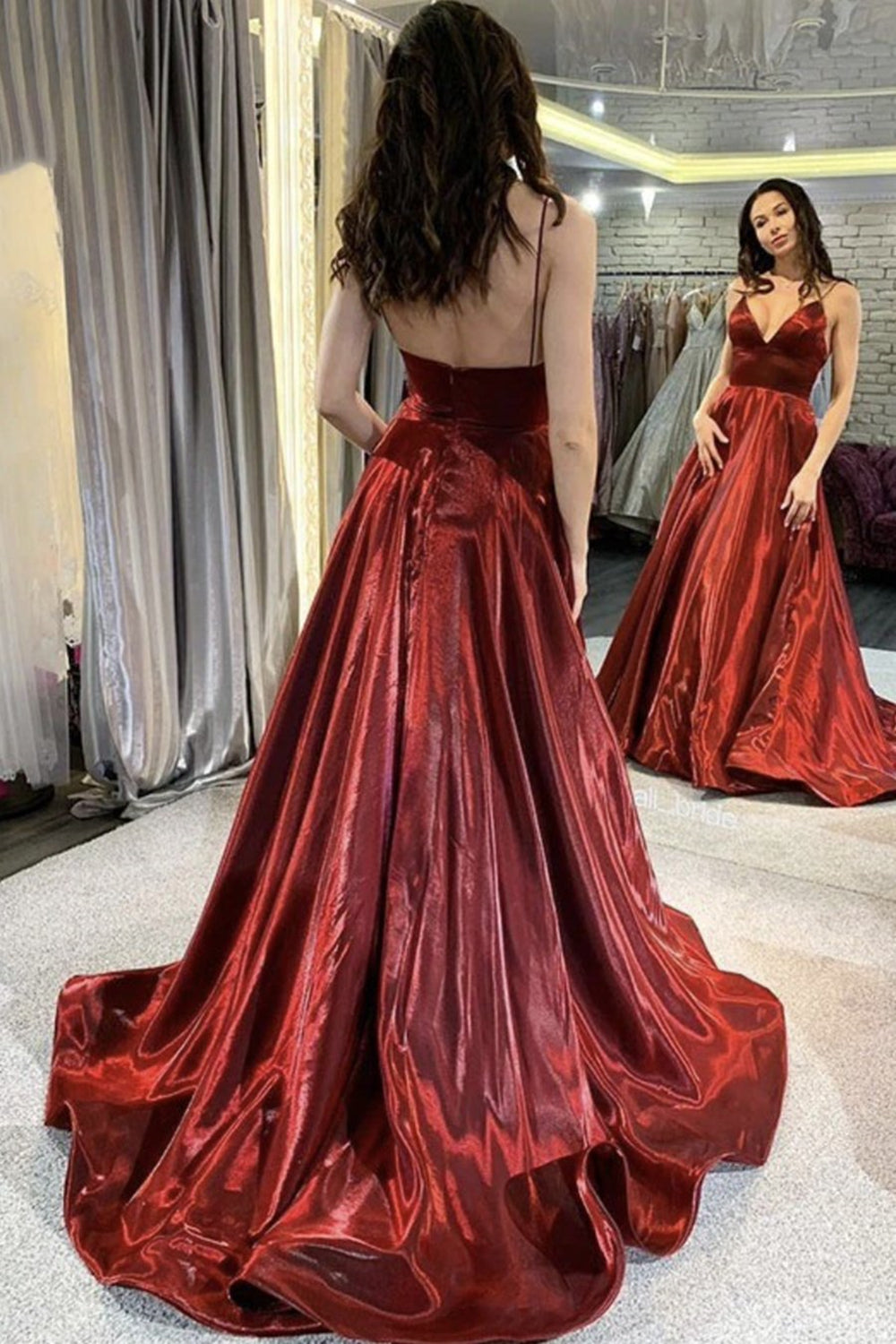 Burgundy Satin Open Back A Line Long Prom Dress V Neck Open Back Forma Eip Collection Burgundy Satin Open Back A Line Long Prom Dress V Neck Open Back Forma Eip Collection
