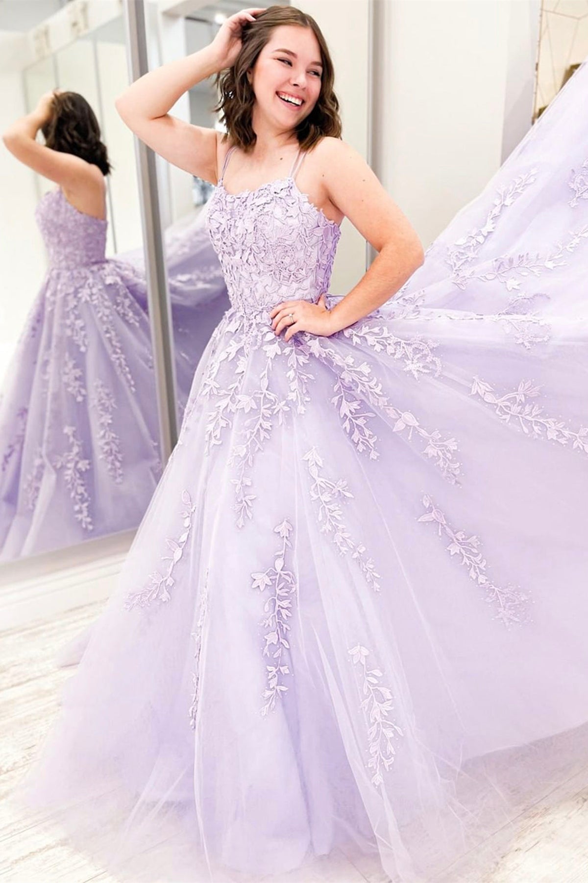 Elegant Purple Tulle Lace Long Prom Dresses, Purple Lace Formal Gradua Eip Collection Elegant Purple Tulle Lace Long Prom Dresses, Purple Lace Formal Gradua Eip Collection