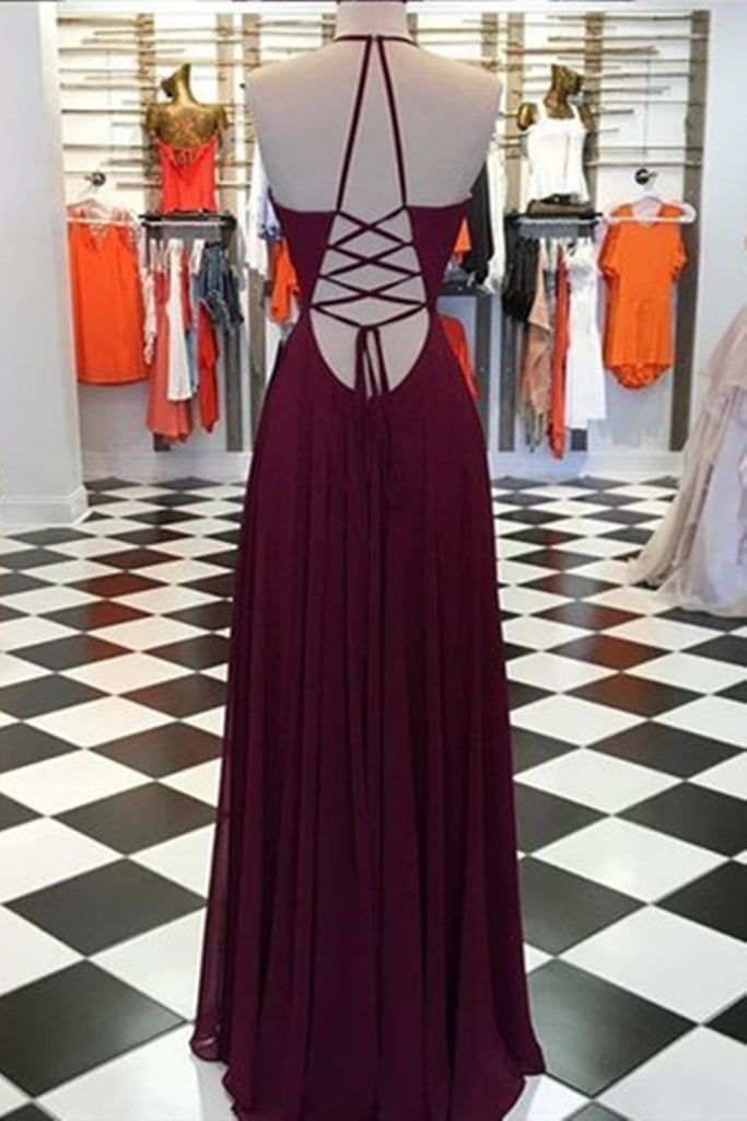 Elegant V Neck Open Back Burgundy Prom Dresses, Open Back Burgundy For Eip Collection Elegant V Neck Open Back Burgundy Prom Dresses, Open Back Burgundy For Eip Collection
