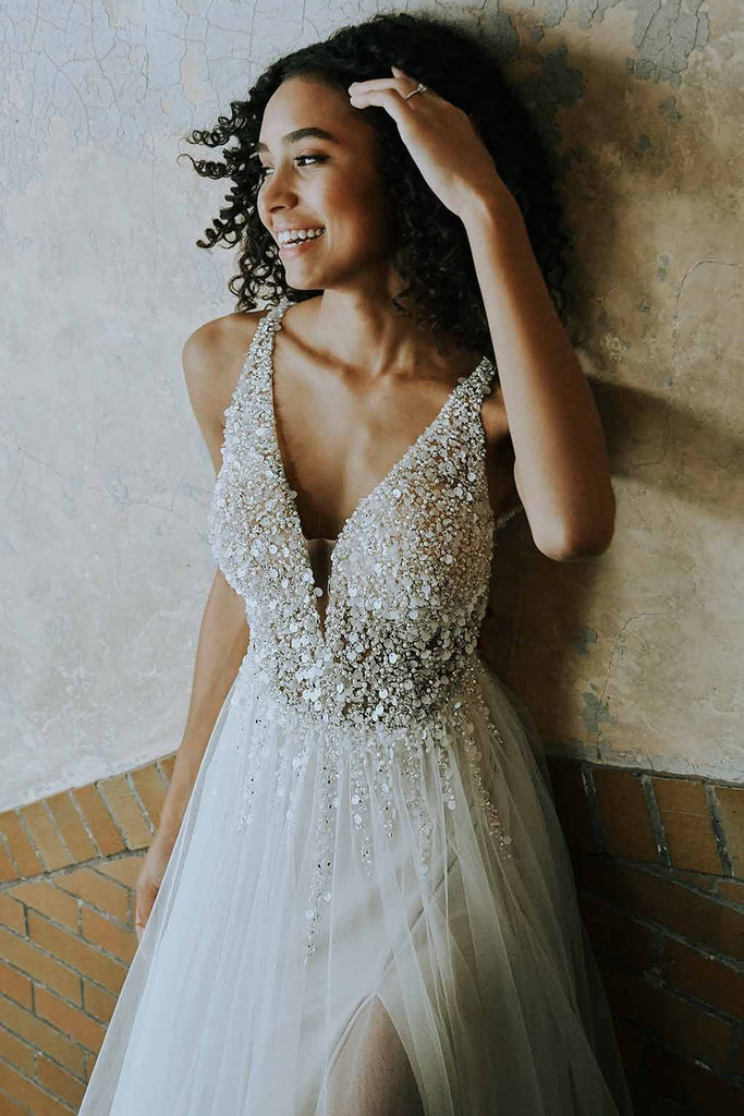 Ivory beaded gown online