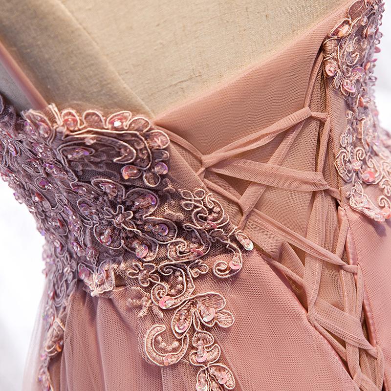 High Low Pink Lace Prom Dresses, Pink High Low Formal Graduation Homec Eip Collection High Low Pink Lace Prom Dresses, Pink High Low Formal Graduation Homec Eip Collection