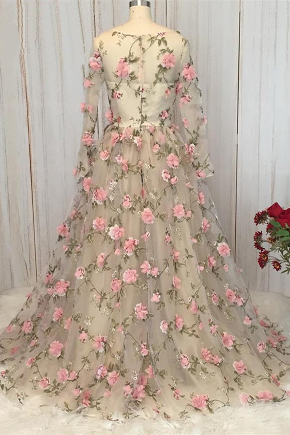sachin and babi light blue dress Formal Long Sleeve Mother of the Bride Long Tulle Dress LaDivine CD018 –  The Dress Outlet main image 0