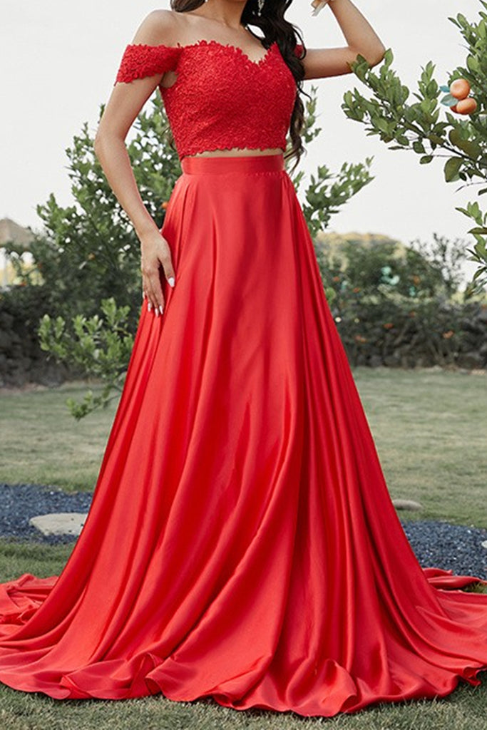 Homecoming Dresses Red Prom Two Piece Red Prom Dresses,2 Piece Prom Gown,Two Piece Prom Homecoming Dresses Red Prom Two Piece Red Prom Dresses,2 Piece Prom Gown,Two Piece Prom