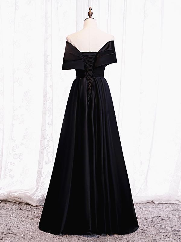 crochet evening dress Women's Black Off-Shoulder Maxi Dress