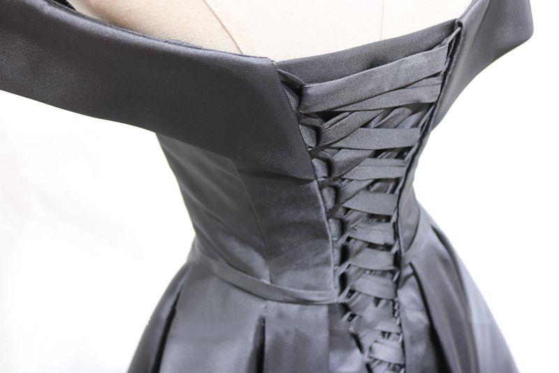 blue dress for baby girl Off the Shoulder Sheer Corset Tiered Ruffles Black Homecoming Dress P2 –  PreppyDress main image 0