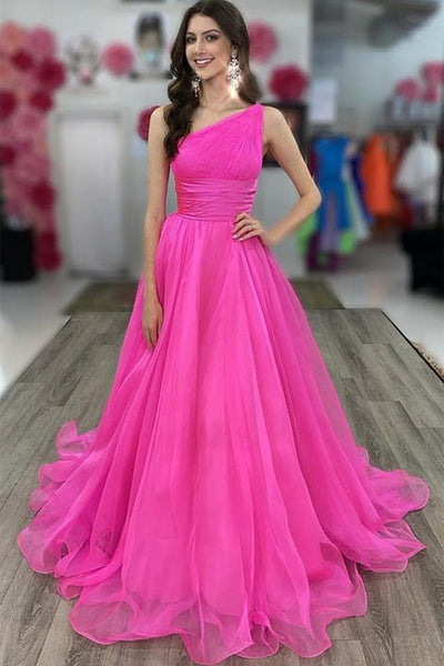 Fuchsia pink long clearance gown