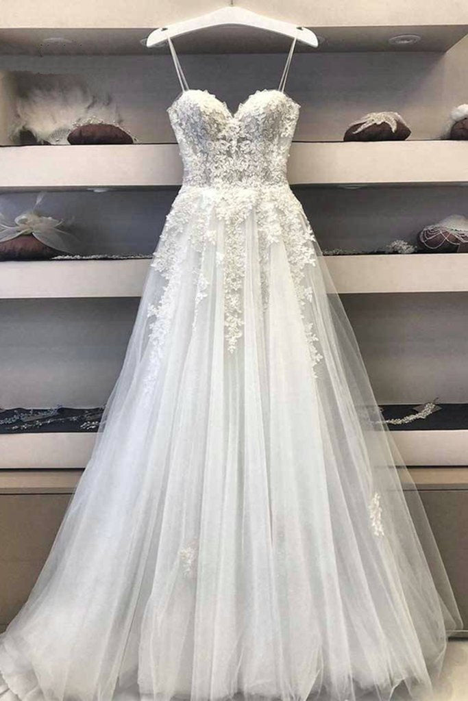 Princess Sweetheart Neck White Lace Prom Wedding Dresses, Ivory Lace F Eip Collection Princess Sweetheart Neck White Lace Prom Wedding Dresses, Ivory Lace F Eip Collection