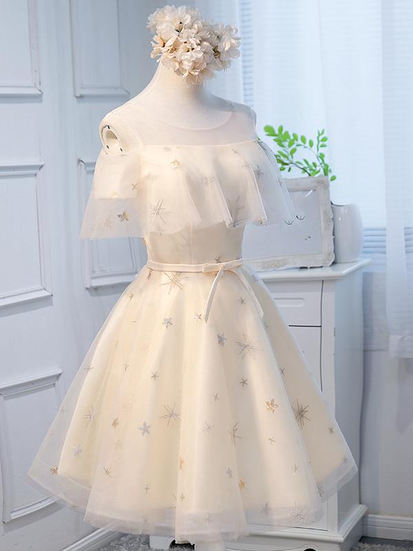 green emerald velvet dress Round Neck Off the Shoulder Short Champagne Prom Dresses, Short Champa –  Eip Collection