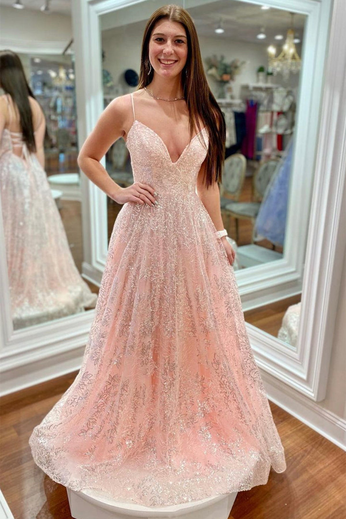 Gorgeous Blush Pink 3D Floral Prom Dresses Sweet 16 Dress ARD2161 –  SheerGirl