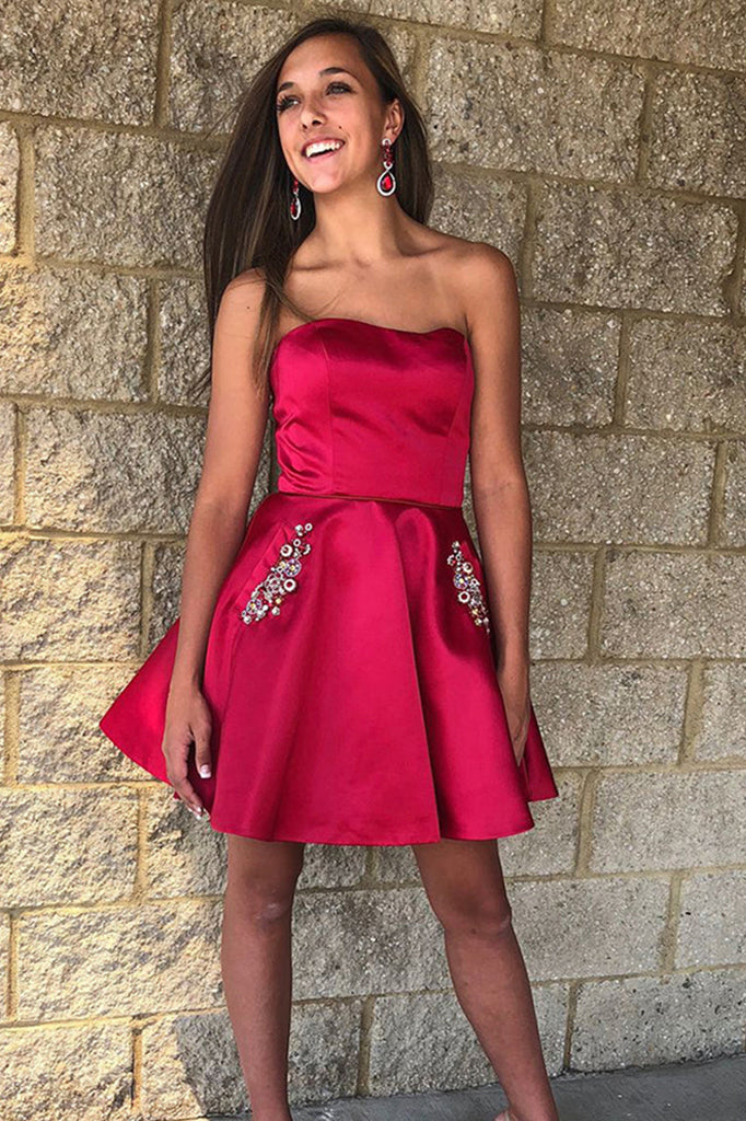Maroon formal dress short discount