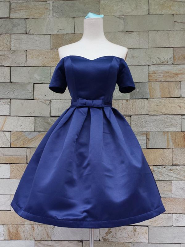 Short Sleeves Short Formal Homecoming Graduation Dresses