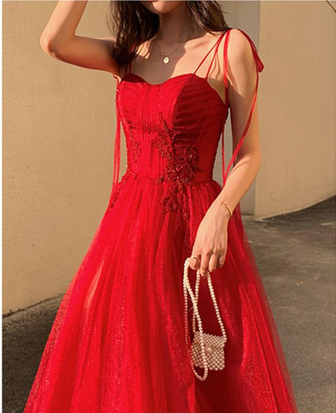 Spaghetti Straps Burgundy Floral Prom Dresses, Wine Red Long Formal Evening Dresses with Corset Back