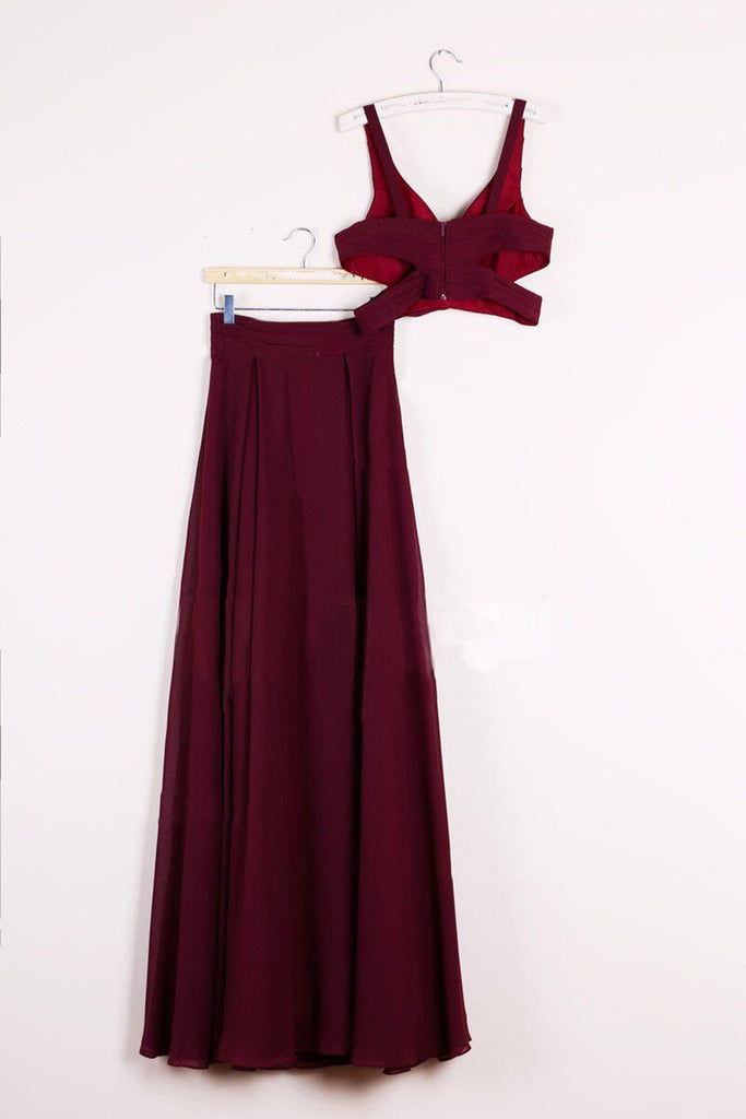Two Pieces Burgundy Long Prom Dresses, Dark Wine Red 2 Pieces Long For Eip Collection Two Pieces Burgundy Long Prom Dresses, Dark Wine Red 2 Pieces Long For Eip Collection