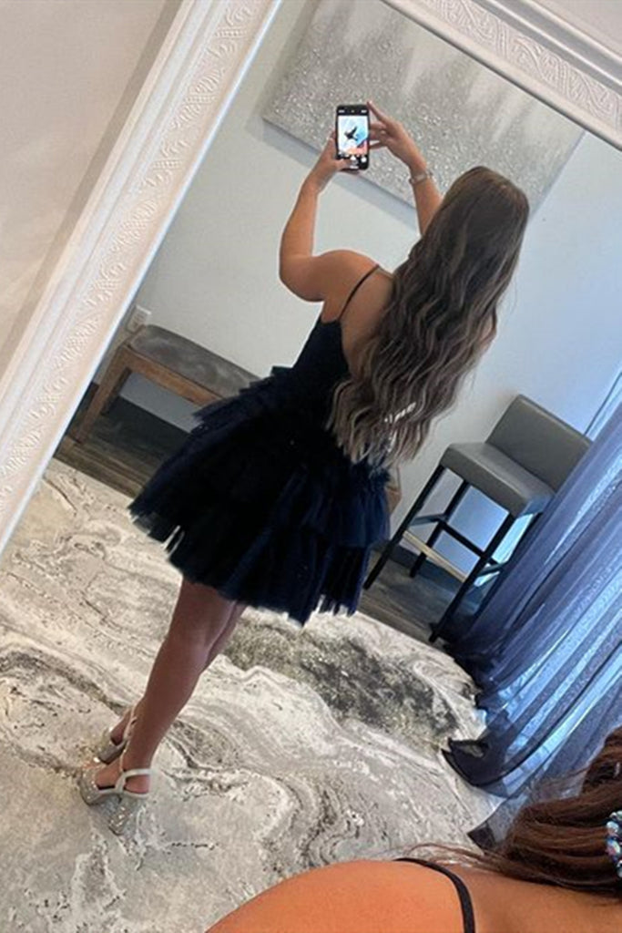 Short V Neck Coral Blue Prom Dresses, V Neck Coral Blue Formal Homecoming Dresses