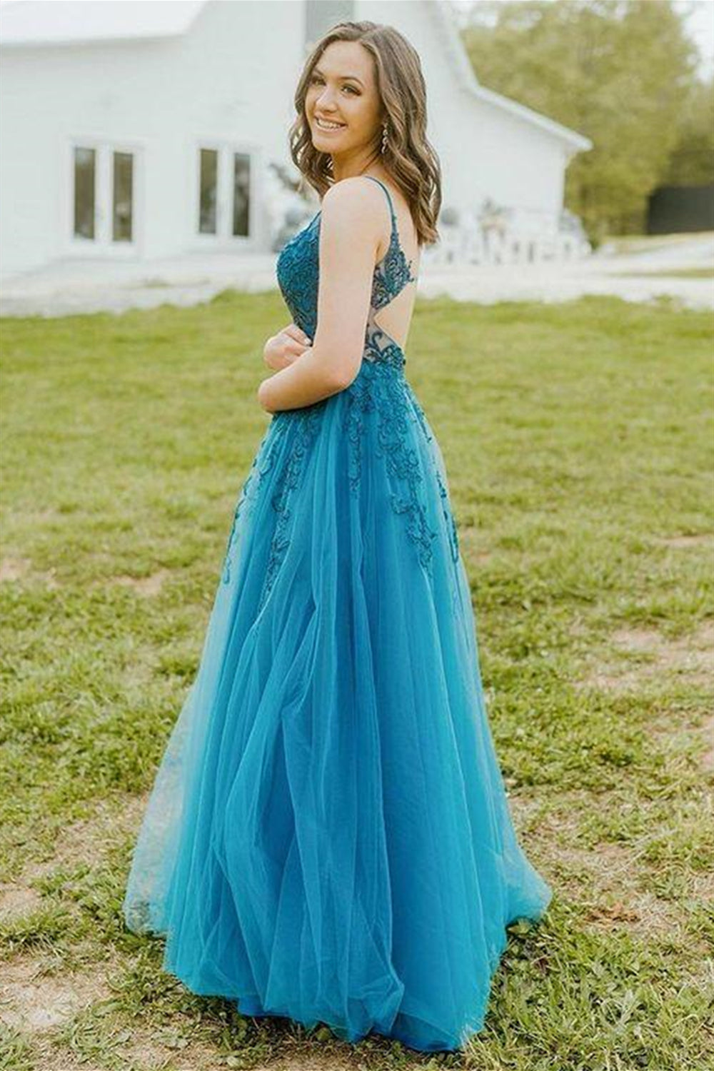 green emerald velvet dress BABARONI Sweetheart Stretch Satin Sweep Train Prom Dress Teal, Teal / US0 main image 0
